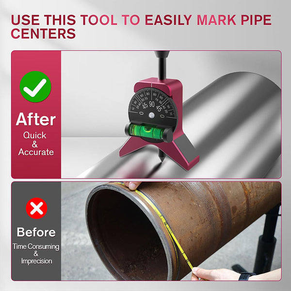 Sakerplus® Magnetic Pipe Center Finder Gauge Tool