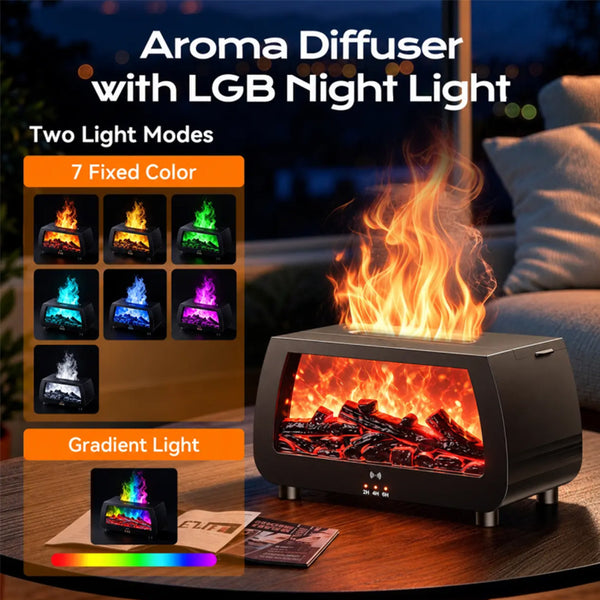 Sakerplus® Sound Reactive Fireplace Essential Oil Diffuser