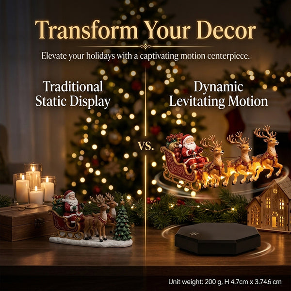 Sakerplus® Magnetic Floating Santa Sleigh Display