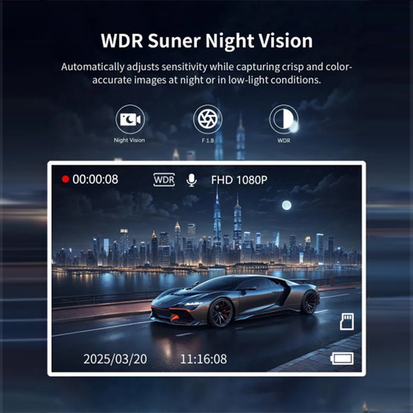 Sakerplus® 4 Channel Dash Cam Front Rear