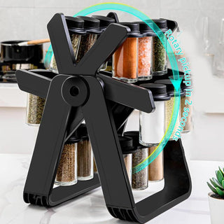 Sakerplus Rotating Spice Rack with Jars