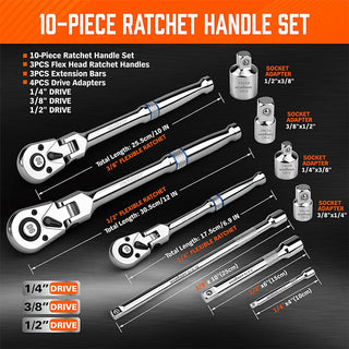 Sakerplus® Flex Head Ratchet Wrench Set Kit