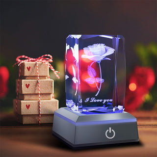 Sakerplus® 3D Rose Crystal Night Lamp