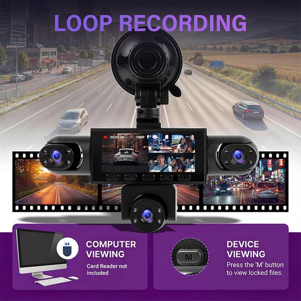 Sakerplus® Five Channel Wide Angle Dash Cam