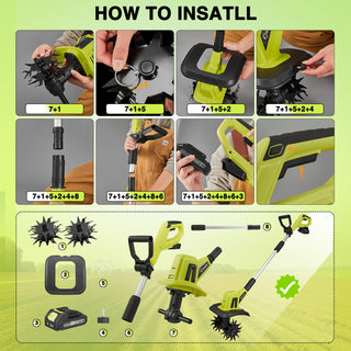 Cultivador eléctrico inalámbrico Saker de 22 V