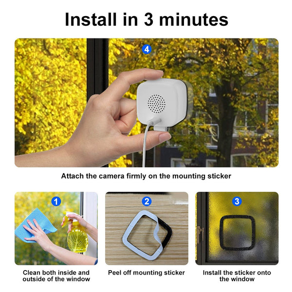 Cámara de seguridad para ventanas inteligente Sakerplus® 2K