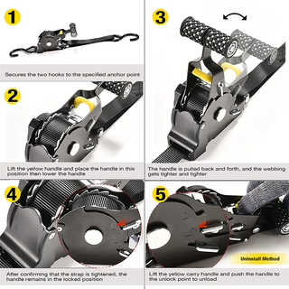 Sakerplus® Automatic Retractable Heavy-Duty Ratchet Strap