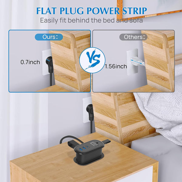Regleta de viaje Sakerplus® con puertos USB