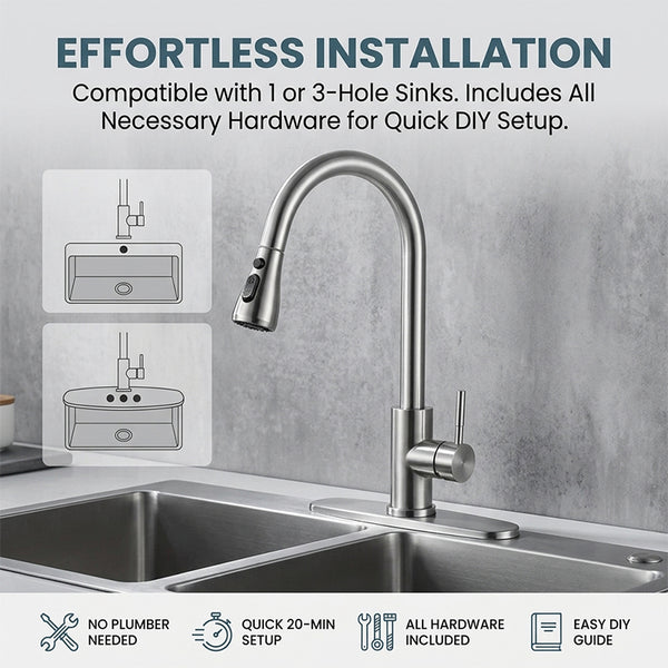 Sakerplus® Kitchen Faucets Pull Down Sprayer