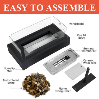 Sakerplus Tabletop Alcohol Fireplace Lamp