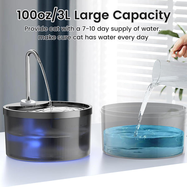 Fuente de agua inalámbrica para gatos con sensor de radar Sakerplus®