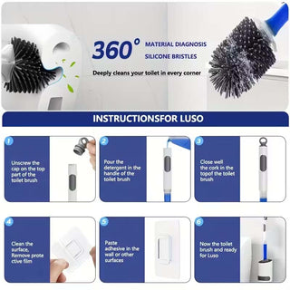 Sakerplus® Silicone Toilet Bowl Cleaning Brush Set