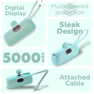 Banco de energía con cápsula y pantalla digital Sakerplus®