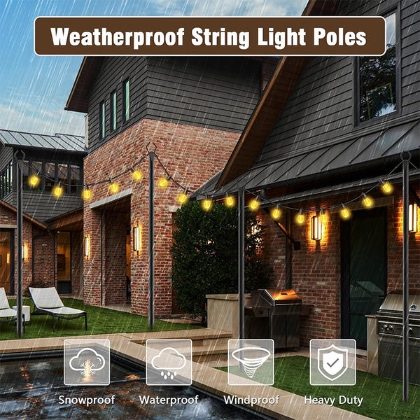 Sakerplus® Outdoor Patio String Light Poles