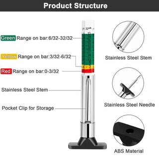 Sakerplus® Tire Tread Depth Gauge Universal