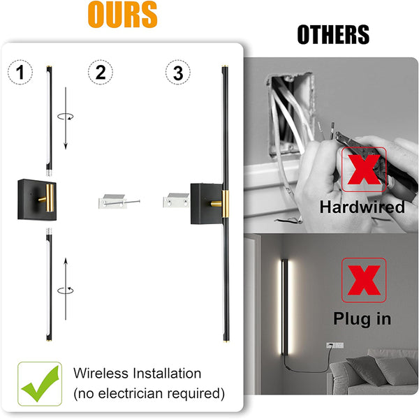 Sakerplus® Battery Operated Modern Wall Sconces