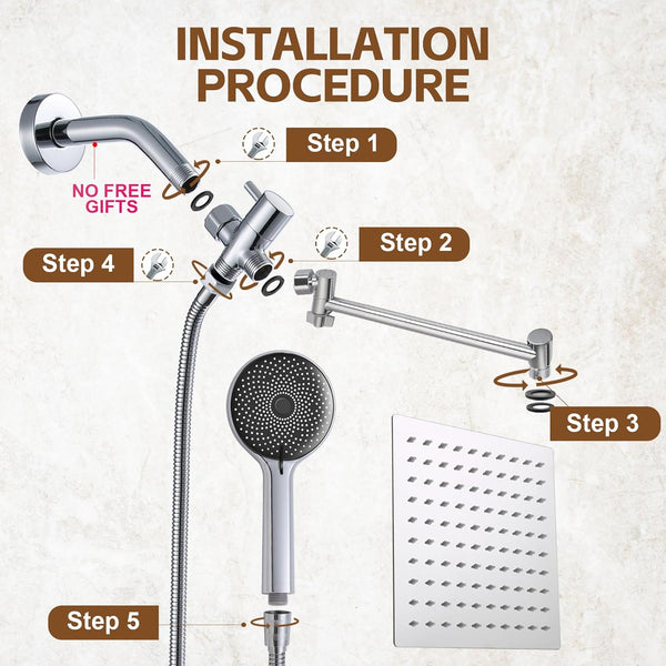 Sakerplus® High Pressure Rain Shower System