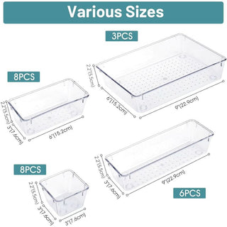 Sakerplus® Transparent Drawer Organizer Storage Set