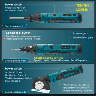 Sakerplus Cordless Multi Function Electric Screwdriver Set