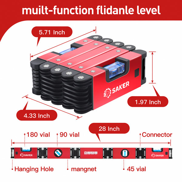 SAKER® Multi-Function Foldable Level