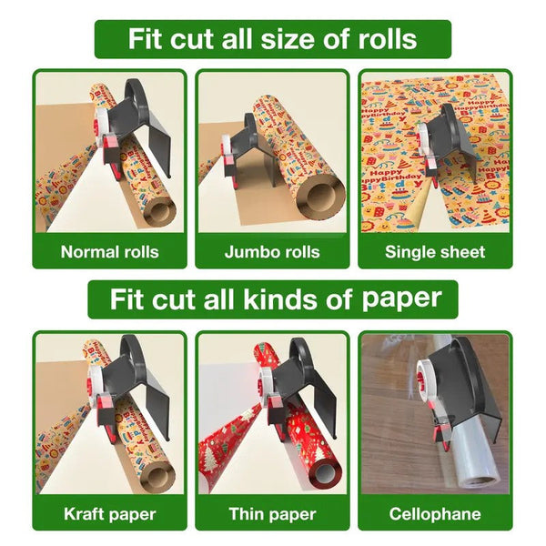 Sakerplus® Wrapping Paper Cutter Tape Dispenser Kit