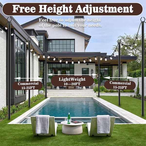 Sakerplus® Outdoor Patio String Light Poles