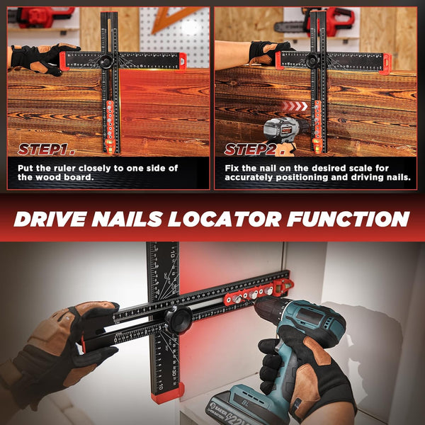 Sakerplus® 4 in 1 Drilling Positioning Ruler