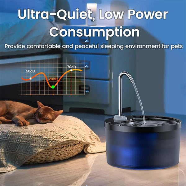 Fuente de agua inalámbrica para gatos con sensor de radar Sakerplus®