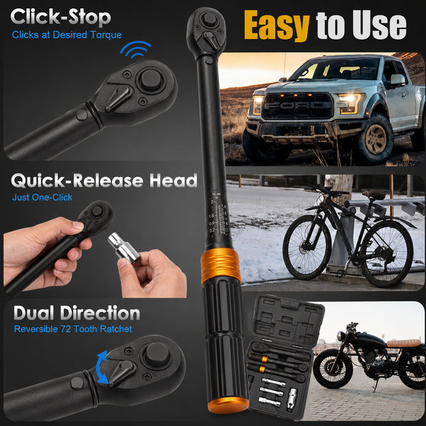 Sakerplus® 8-Piece Dual Scale Torque Wrench Set
