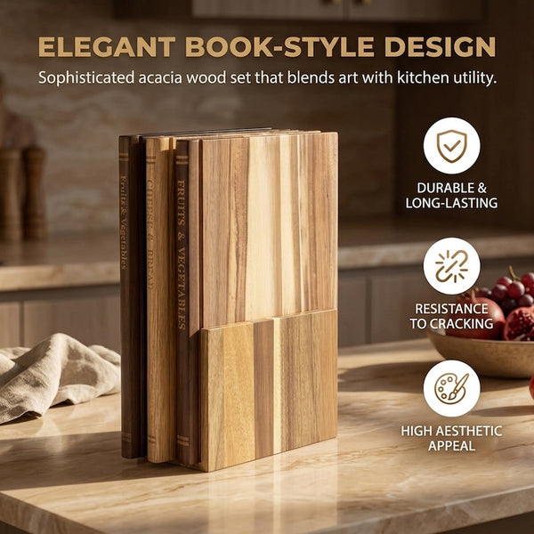 Sakerplus® Acacia Wood Double-Sided Serving Board