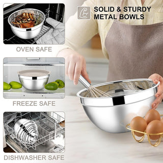 Sakerplus Stainless Steel Mixing Bowls Set