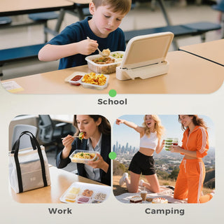 Sakerplus® Two Compartment Snackle Box Container