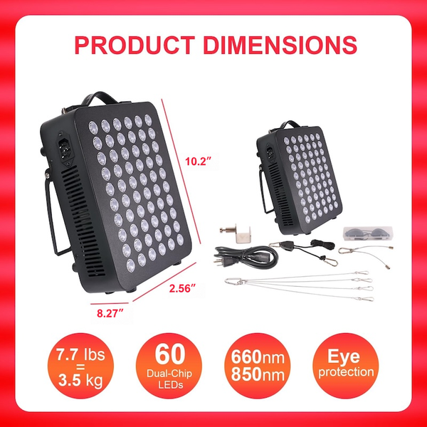 Sakerplus® Adjustable Red Light Therapy Panel