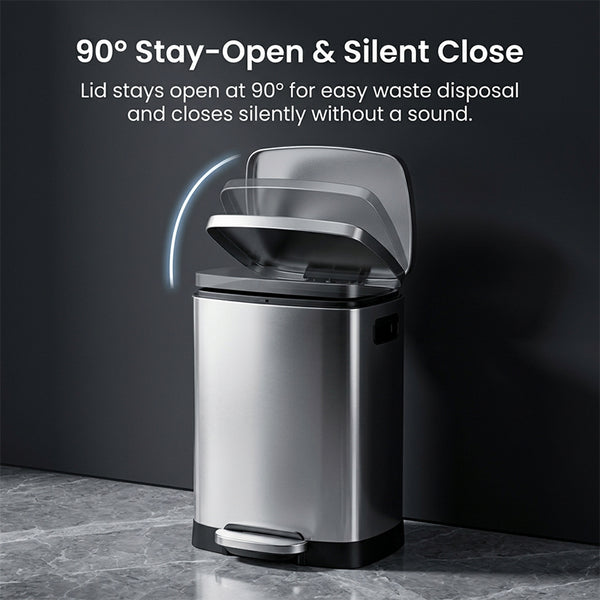 Sakerplus® Stainless Steel Trash Can with Lid
