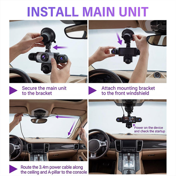 Sakerplus® Five Channel Wide Angle Dash Cam