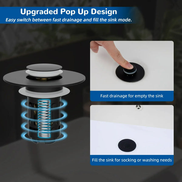 Sakerplus® 3-In-1 Pop-Up Sink Drain Strainer