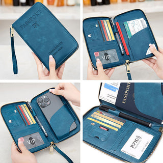 Sakerplus Multi-Functional RFID Passport Wallet