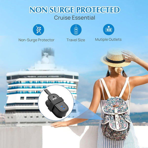 Regleta de viaje Sakerplus® con puertos USB