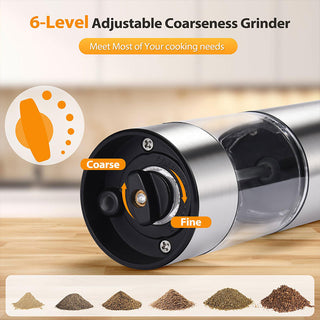 Sakerplus Rechargeable Electric Salt and Pepper Grinder Set