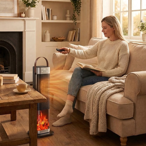Sakerplus® 1500W Flame Effect Oscillating Space Heater