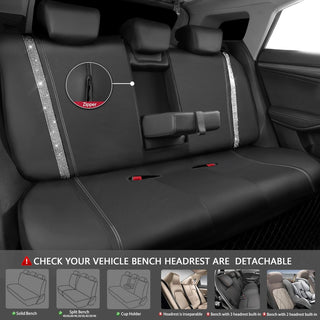 Sakerplus® Luxury Leather Bling Car Seat Covers