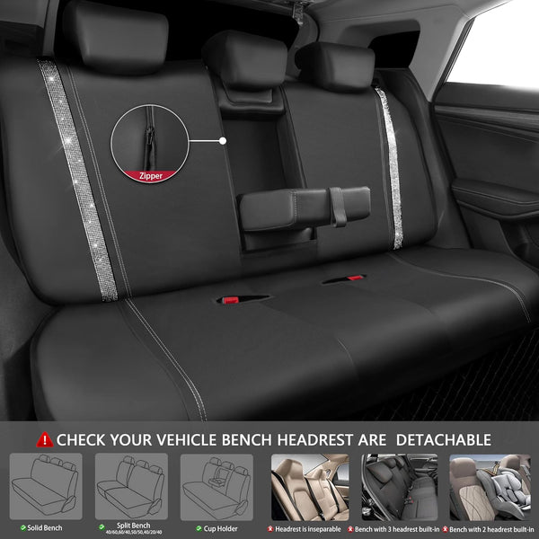 Fundas de asiento de coche de cuero de lujo Sakerplus® con brillo