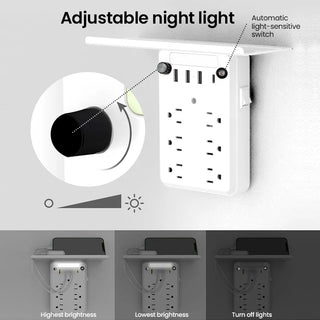 Sakerplus Multi-plug outlet with night light