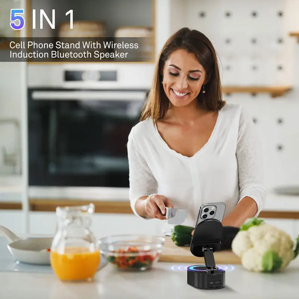 Sakerplus® 5-in-1 Induction Speaker Phone Stand