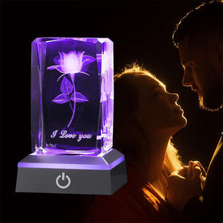 Sakerplus® 3D Rose Crystal Night Lamp