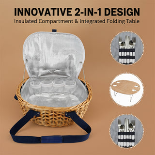 Sakerplus® Picnic Basket With Wine Table