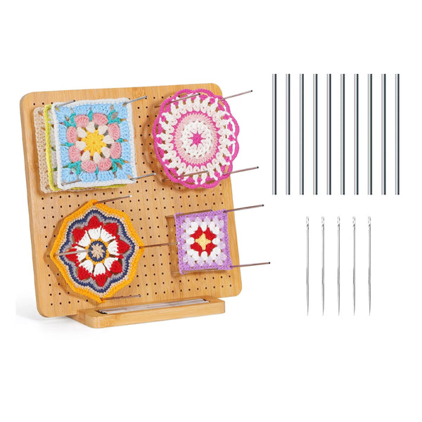 Sakerplus® Bamboo Crochet Blocking Board With Pins