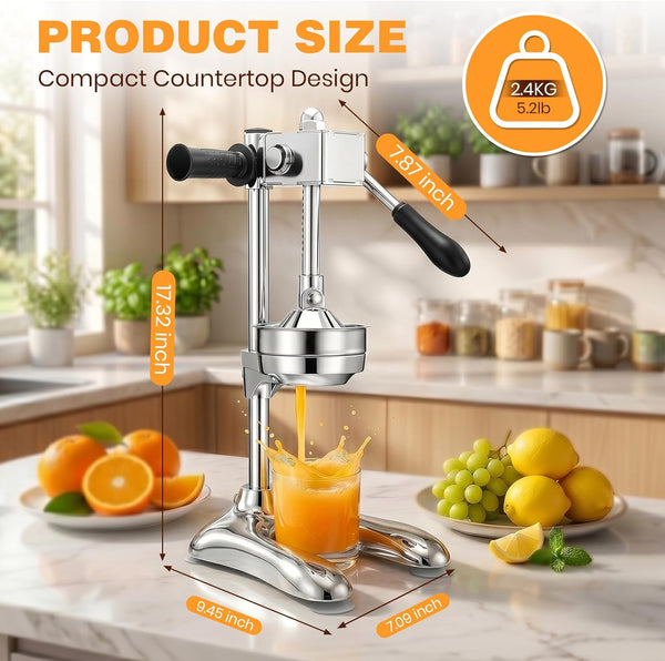 Sakerplus® Gear Drive Gravity Manual Citrus Juicer