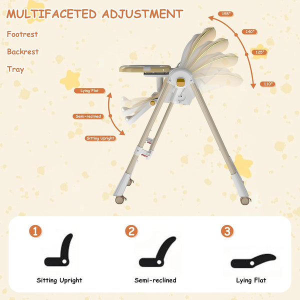 Sakerplus® Electric Foldable Adjustable Baby High Chair