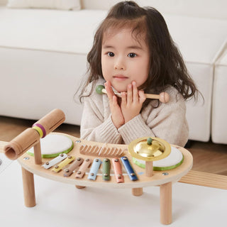 Sakerplus® 7 In 1 Wooden Kids Drum Set